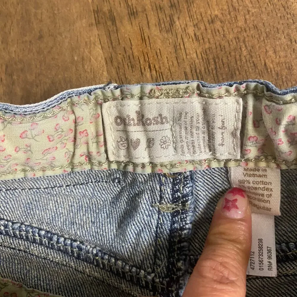 OshKosh B'gosh VTG medium wash snap botom straight leg girls jeans SIZE‎ 6